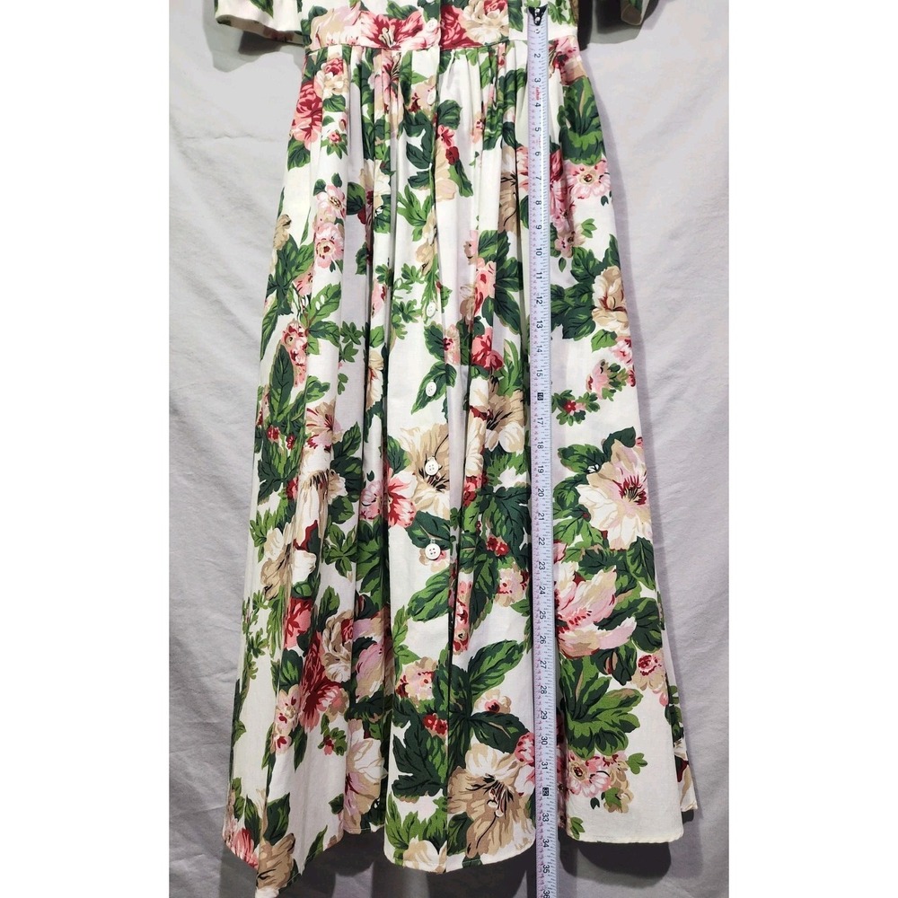 Carol Anderson‎ Floral Midi Dress Puff Sleeve Button Front Cottagecore Size 5/6 - Picture 10 of 10